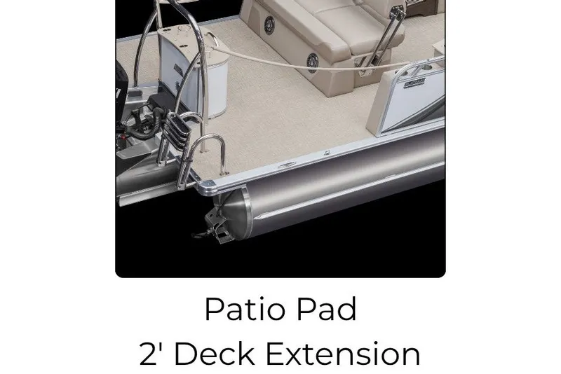 Slide: The Image of The image shows an Avalon LSZ Versatile Rear Bench with a 2-foot deck extension. - 3