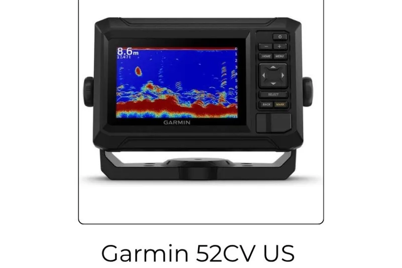Slide: The Image of Garmin 52CV US fishfinder display on Avalon LSZ Versatile Rear Bench - 25', 2027 model. - 4