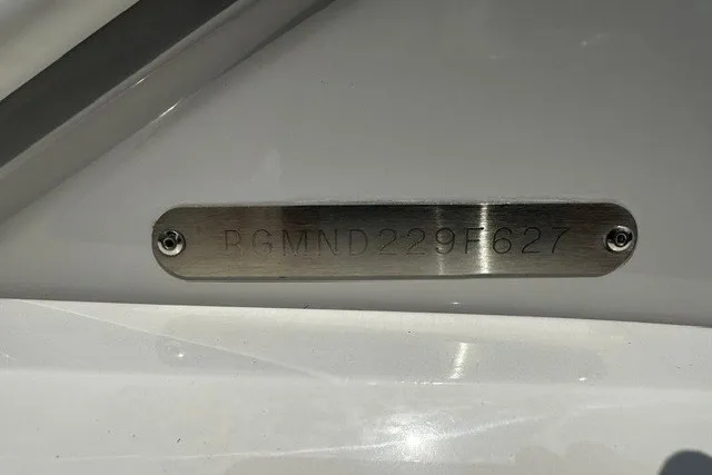 Slide: The Image of 2027 Regal 3300 boat hull identification number plate. - 44