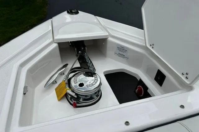 Slide: The Image of Anchor compartment of 2027 Regal 3300 boat with Lewmar windlass system. - 33