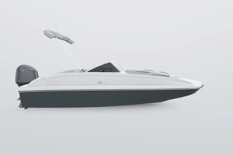 Slide: The Image of 2027 Hurricane SunDeck 187 OB boat with sleek design and outboard motor. - 4