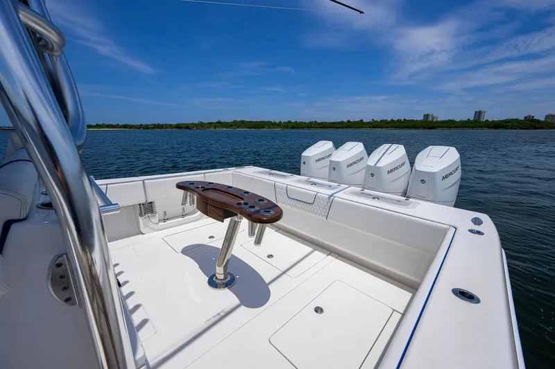Slide: The Image of 2023 Contender 44 ST boat with Mercury engines on a sunny day. - 38