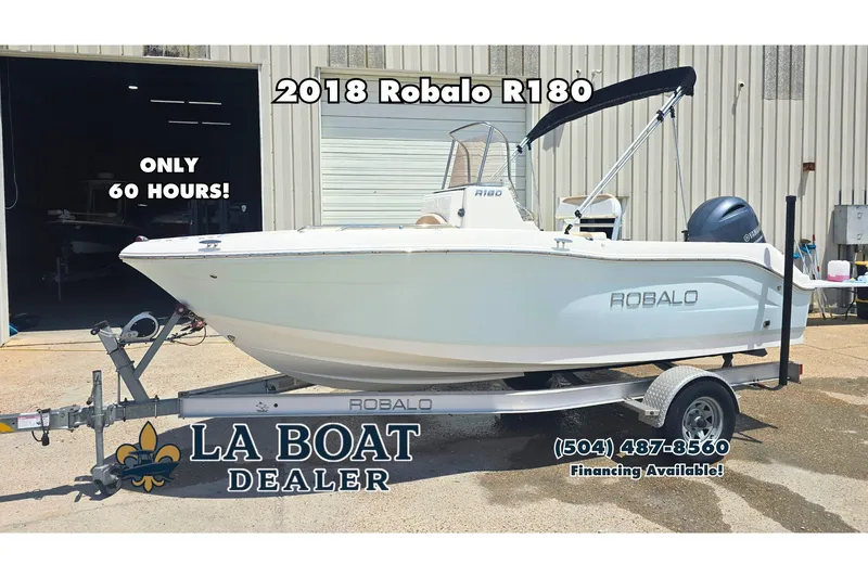 The Image of 2018 Robalo R180 Center Console boat on trailer, only 60 hours, financing available. - 0