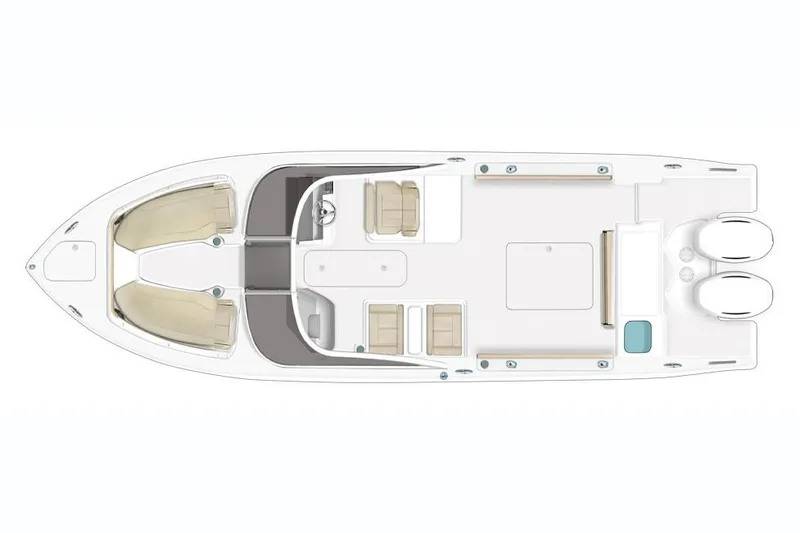 Slide: The Image of Manufacturer Provided Image: Top view of 2021 Pursuit DC 266 Dual Console boat layout. - 22