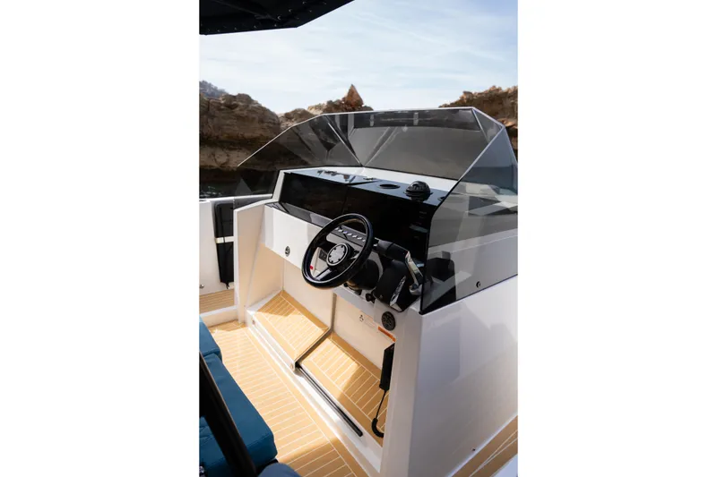 Slide: The Image of Modern helm of 2027 De Antonio Yachts D29 with sleek design and advanced controls. - 15