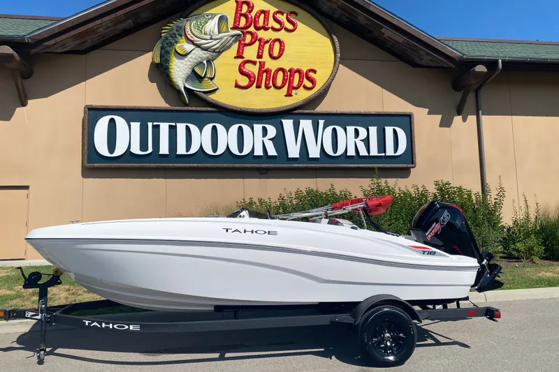 The Image of 2027 Tahoe T18 boat displayed at Bass Pro Shops Outdoor World. - 0