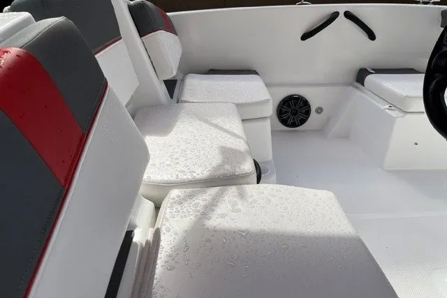Slide: The Image of Interior of 2027 Tahoe T18 boat with wet seats and modern design. - 6