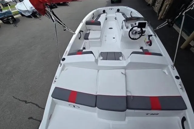 Slide: The Image of 2027 Tahoe T18 boat with sleek design and modern seating arrangement. - 4