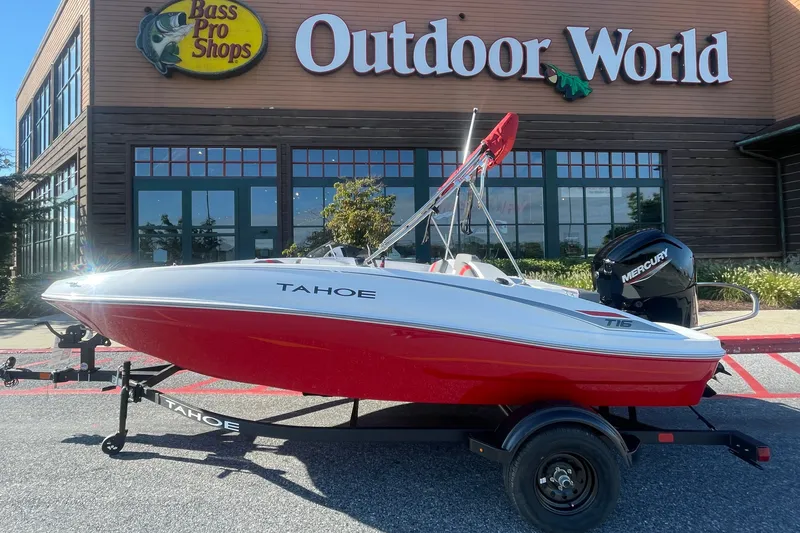The Image of 2027 Tahoe T16 boat in front of Bass Pro Shops Outdoor World. - 0