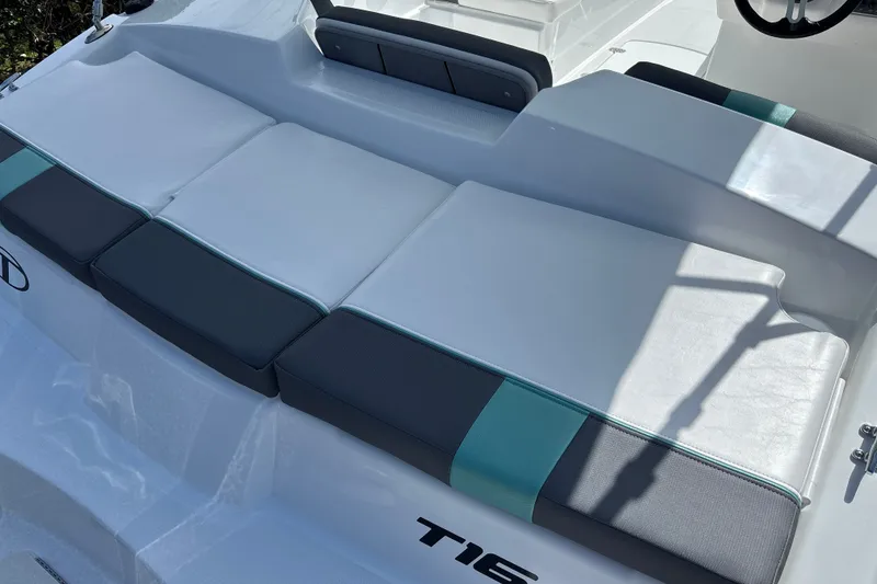 Slide: The Image of 2027 Tahoe T16 boat seating with modern design and comfortable cushions. - 6