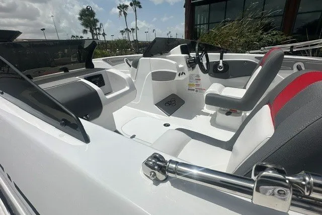 Slide: The Image of Interior of 2027 Tahoe T21 boat with modern seating and controls. - 8