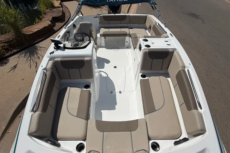Slide: The Image of Modern 2027 Tahoe 1950 boat interior with spacious seating and sleek design. - 9
