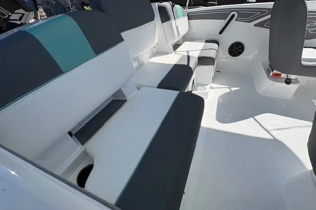 Slide: The Image of 2027 Tahoe T21 boat interior with stylish seating and modern design. - 6