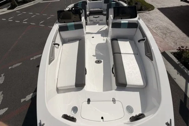 Slide: The Image of 2027 Tahoe T21 boat interior with seating and storage compartments. - 4