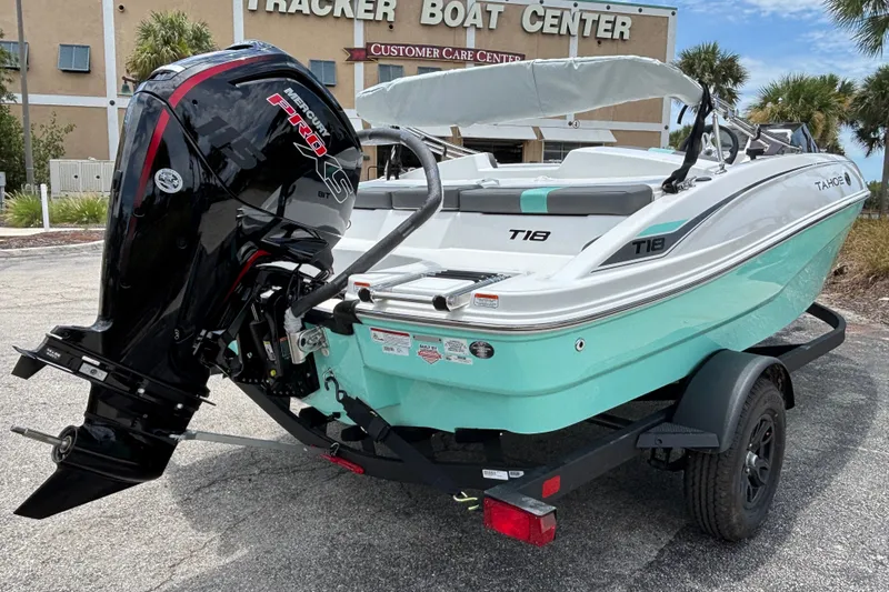 Slide: The Image of 2027 Tahoe T18 boat with Mercury Pro XS engine at Tracker Boat Center. - 5