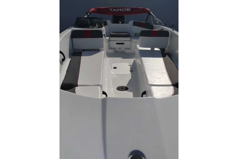 Slide: The Image of 2027 Tahoe T18 boat interior with seating and storage compartments. - 5