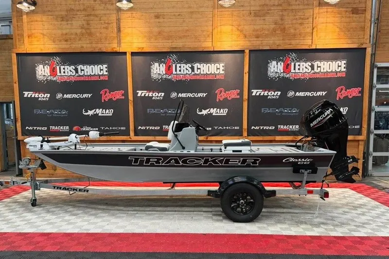 The Image of 2027 Tracker Bass Tracker Classic CC boat displayed at Angler's Choice event. - 1