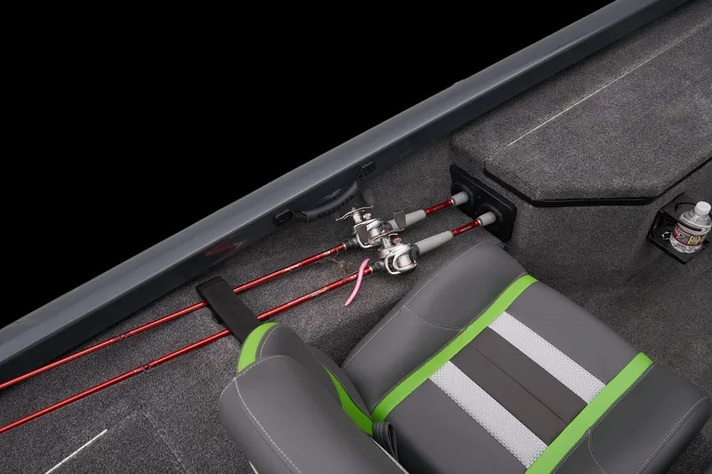 Slide: The Image of Manufacturer Provided Image: Manufacturer Provided Image: 2025 Ranger RT178 boat interior with fishing rods and seating. - 48