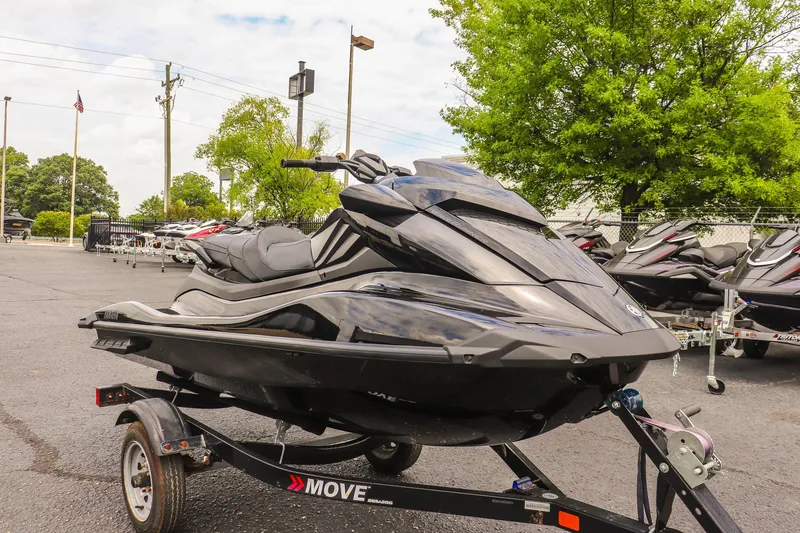 The Image of 2026 Yamaha WaveRunner GP SVHO on trailer in outdoor dealership lot. - 1