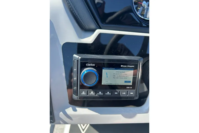 Slide: The Image of Dashboard of 2026 Viaggio Lago X-U 24 with Clarion Bluetooth stereo system. - 9