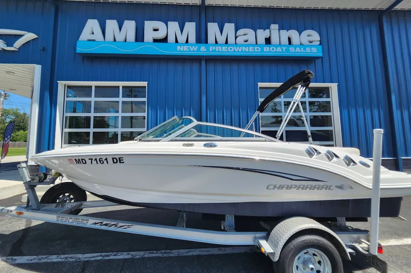 Slide: The Image of 2012 Chaparral 196 SSi boat on trailer at AM PM Marine dealership. - 0
