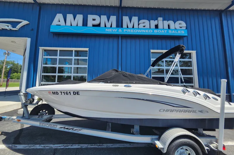 Slide: The Image of 2012 Chaparral 196 SSi boat on trailer at AM PM Marine dealership. - 3