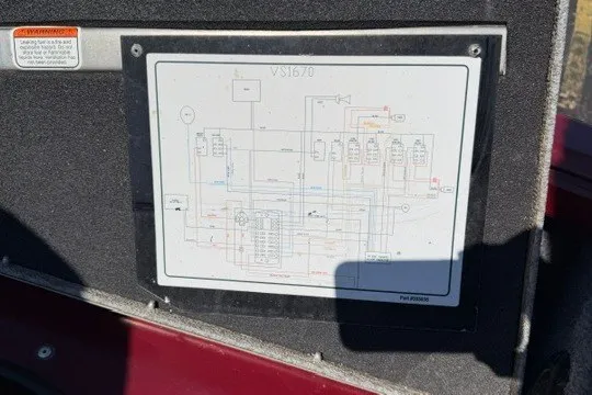 Slide: The Image of Electrical schematic for 2018 Ranger VS1670 SC boat, mounted on a panel. - 24