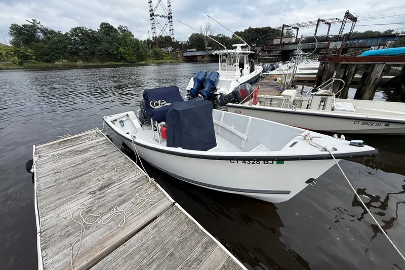 Slide: The Image of 2016 Allied 15 Sportsman boat docked on a calm river with overcast skies. - 4