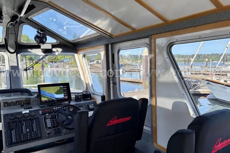Slide: The Image of Interior view of 2019 Armstrong Marine 38 Monohull boat cockpit with navigation equipment. - 30