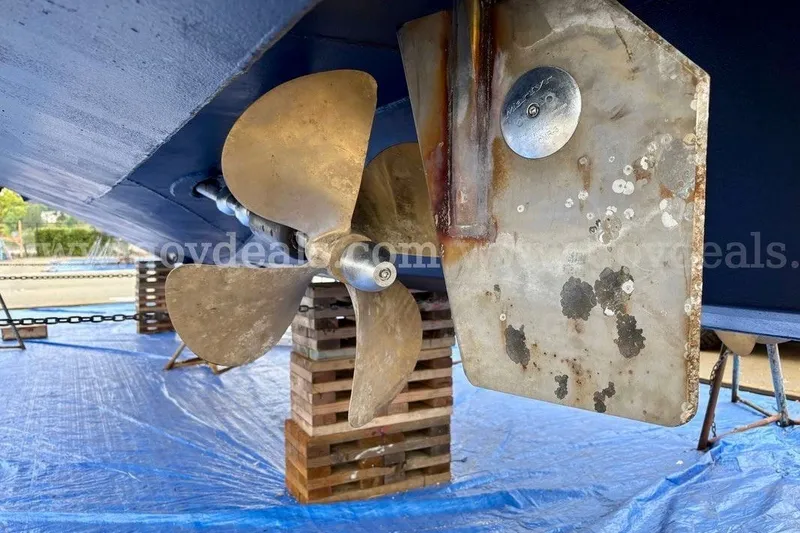 Slide: The Image of Propeller and rudder of 2019 Armstrong Marine 38 Monohull on dry dock. - 55