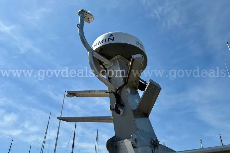 Slide: The Image of Radar equipment on Armstrong Marine 38 Monohull, 2019 model, against a clear blue sky. - 14