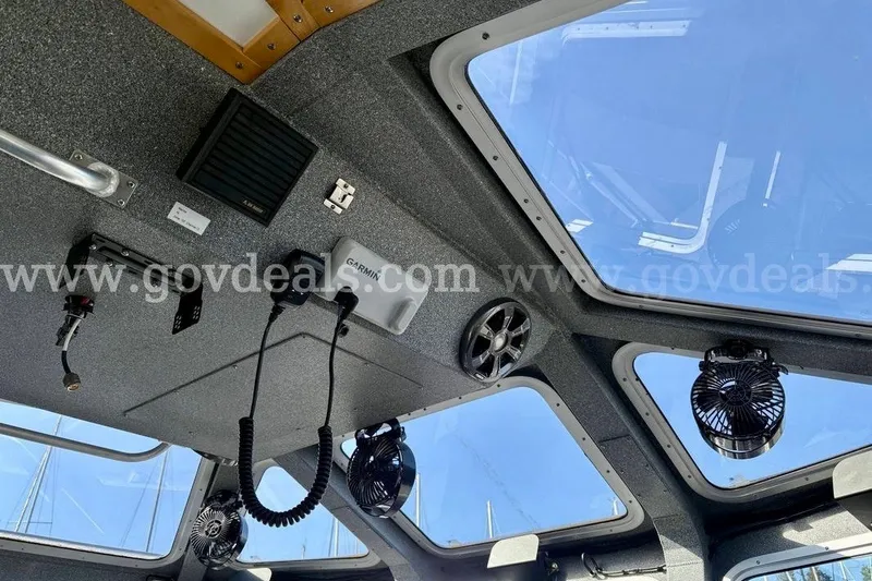 Slide: The Image of Interior view of 2019 Armstrong Marine 38 Monohull boat with ceiling electronics and fans. - 31
