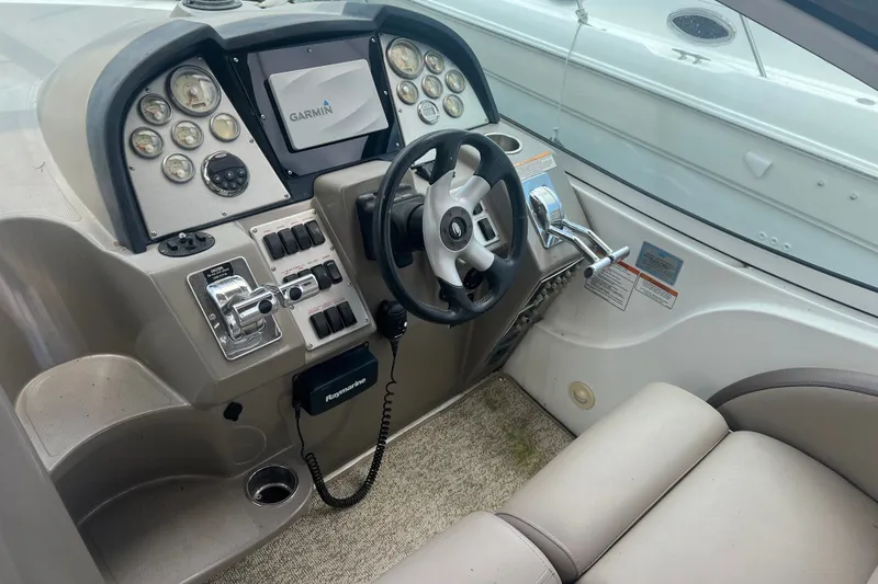 Slide: The Image of Cockpit of 2008 Cruisers Yachts 330 Express with Garmin navigation system. - 19