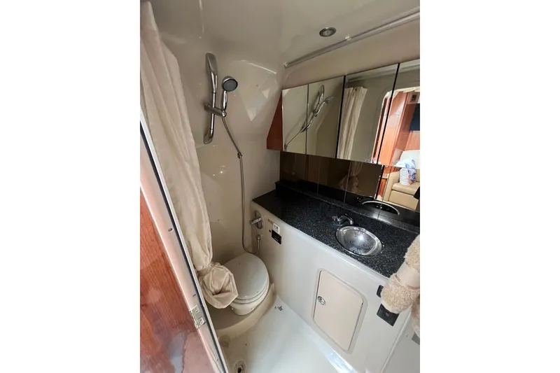 Slide: The Image of Bathroom interior of 2008 Cruisers Yachts 330 Express with shower and sink. - 31