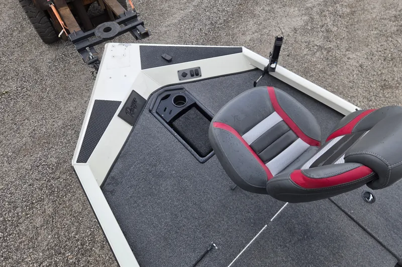 Slide: The Image of 2023 Ranger RT178 boat deck with seat and storage compartment. - 16