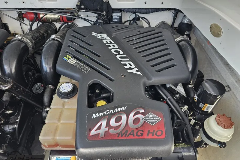 Slide: The Image of Mercury MerCruiser 496 MAG HO engine in a 2003 Baja 342 boat. - 83