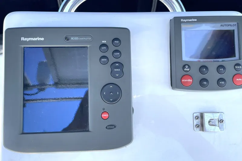 Slide: The Image of Raymarine navigation and autopilot systems on a 2004 Catalina 350 yacht. - 17