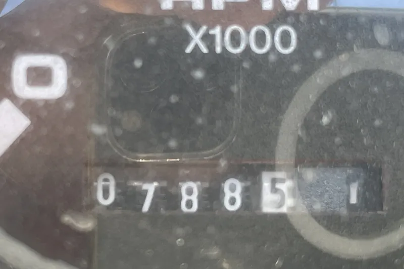 Slide: The Image of RPM gauge reading 7885 on a 2004 Catalina 350. - 14
