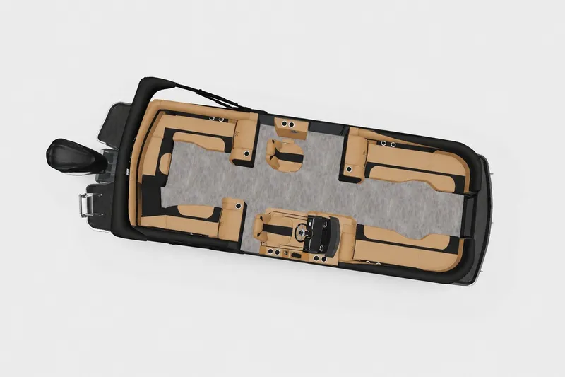 Slide: The Image of Top view of 2027 Godfrey Monaco 255 ULC pontoon boat with spacious seating layout. - 6