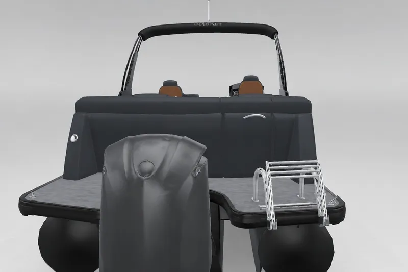 Slide: The Image of 2027 Godfrey Monaco 255 ULC pontoon boat, rear view with ladder and seating. - 10