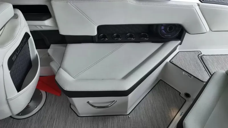 Slide: The Image of Interior of the 2026 Cobalt R4 Surf with gray upholstery and modern details. - 46