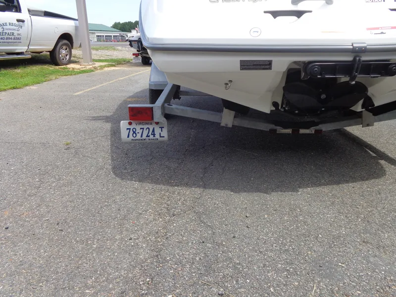 Slide: The Image of A 2008 Sea-Doo Sport Boats 180 Challenger on a trailer, featuring a Virginia license plate. - 42