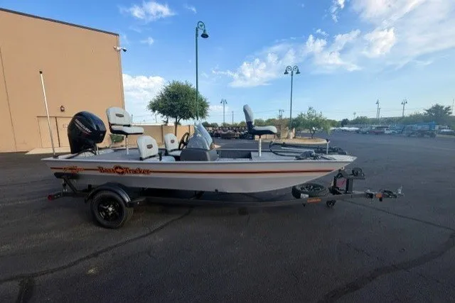 The Image of 2027 Tracker Bass Tracker Classic Limited boat parked outdoors on a trailer. - 0