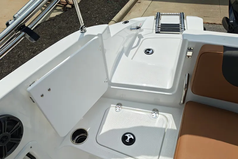 Slide: The Image of Interior of 2027 Tahoe 1950 boat with seating and storage compartments. - 149