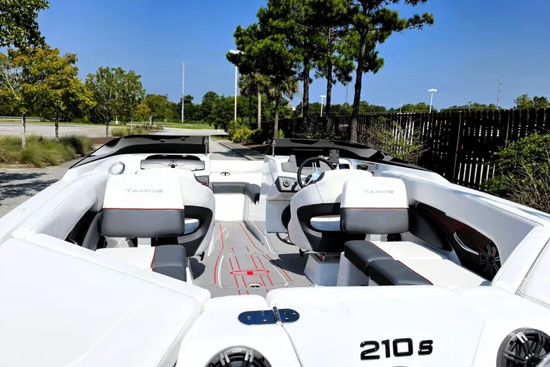 Slide: The Image of 2027 Tahoe 210 S boat interior with sleek seating and modern design. - 20