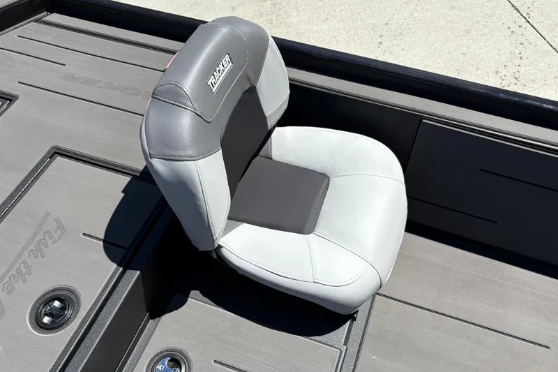 Slide: The Image of Gray and black seat on 2027 Tracker Pro 170 boat deck. - 23