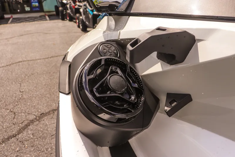 Slide: The Image of 2026 Sea-Doo FishPro Sport 170 speaker system close-up, showcasing modern design and functionality. - 10