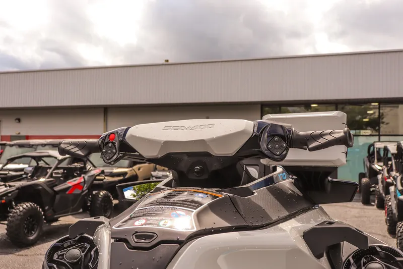 Slide: The Image of 2026 Sea-Doo FishPro Sport 170 jet ski, close-up of handlebars and controls. - 12