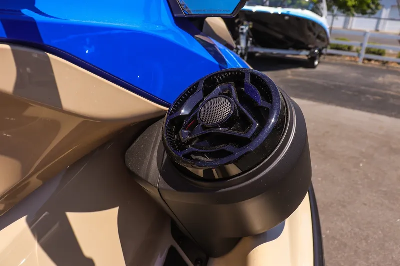 Slide: The Image of 2026 Sea-Doo Wake 170 speaker detail, showcasing sleek design and vibrant colors. - 11