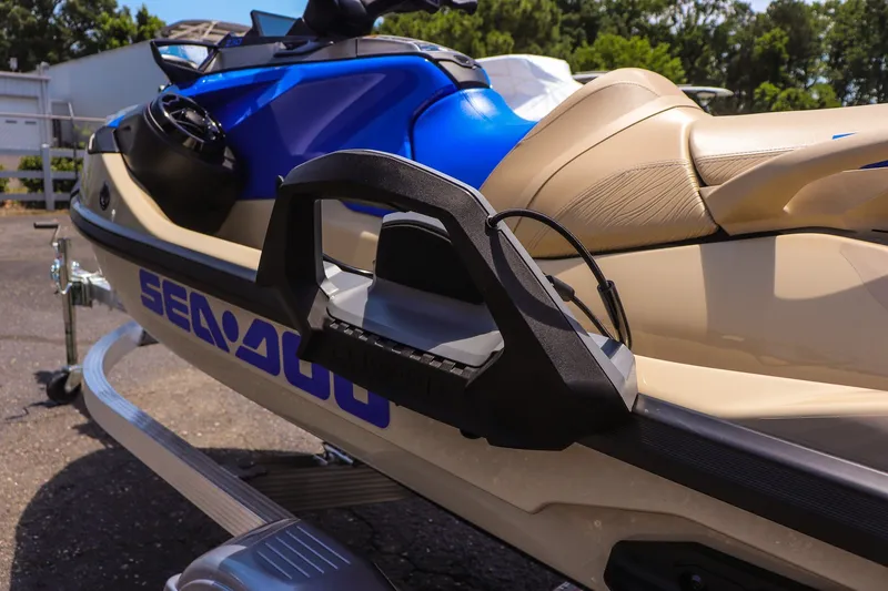 Slide: The Image of 2026 Sea-Doo Wake Pro 230 jet ski on trailer, featuring sleek design and vibrant colors. - 12